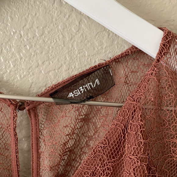 4SI3NNA Dusty Rose Lace Dress Long Sleeve, XS - Picture 5 of 8